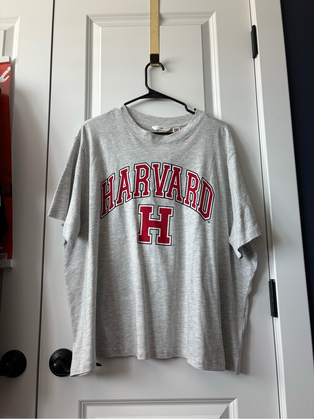 H&M Gray Short Sleeve Tee with Red Harvard Logo